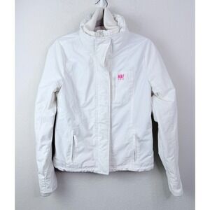 Abercrombie & Fitch Fleece Lined Jacket Women's M White Zip Up Winter Coat